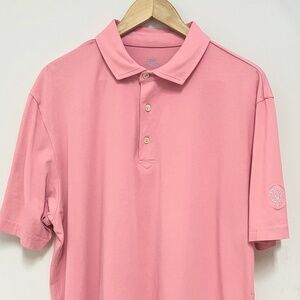 Peter Millar Seaside Wash Solid Polo Peruvian Pima Cotton Size L Pink Coral